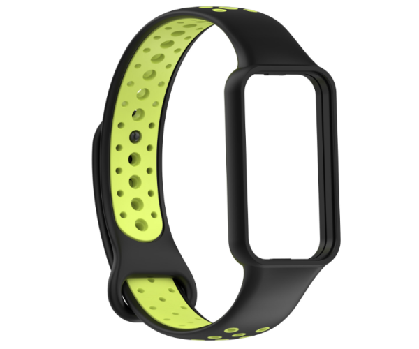 Ремешок Sport Silicone для Xiaomi Mi Smart Band 8 Active Черный с зеленым Ремешок Sport Silicone для Xiaomi Mi Smart Band 8 Active Черный с зеленым