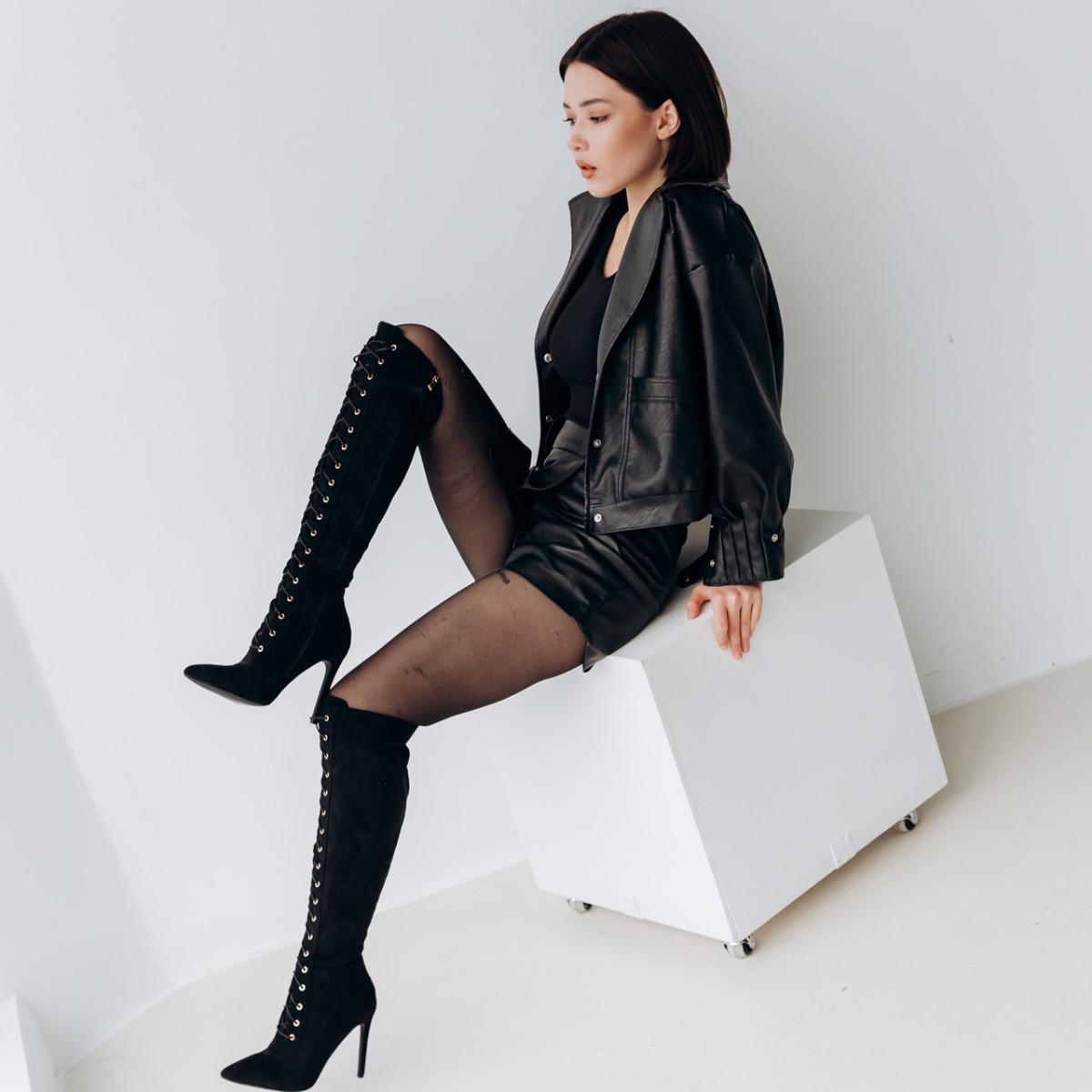 Ботфорти жіночі Fashion р. 37 24 см Чорний (3305) - фото 10 Ботфорти жіночі Fashion р. 37 24 см Чорний (3305) - фото 10