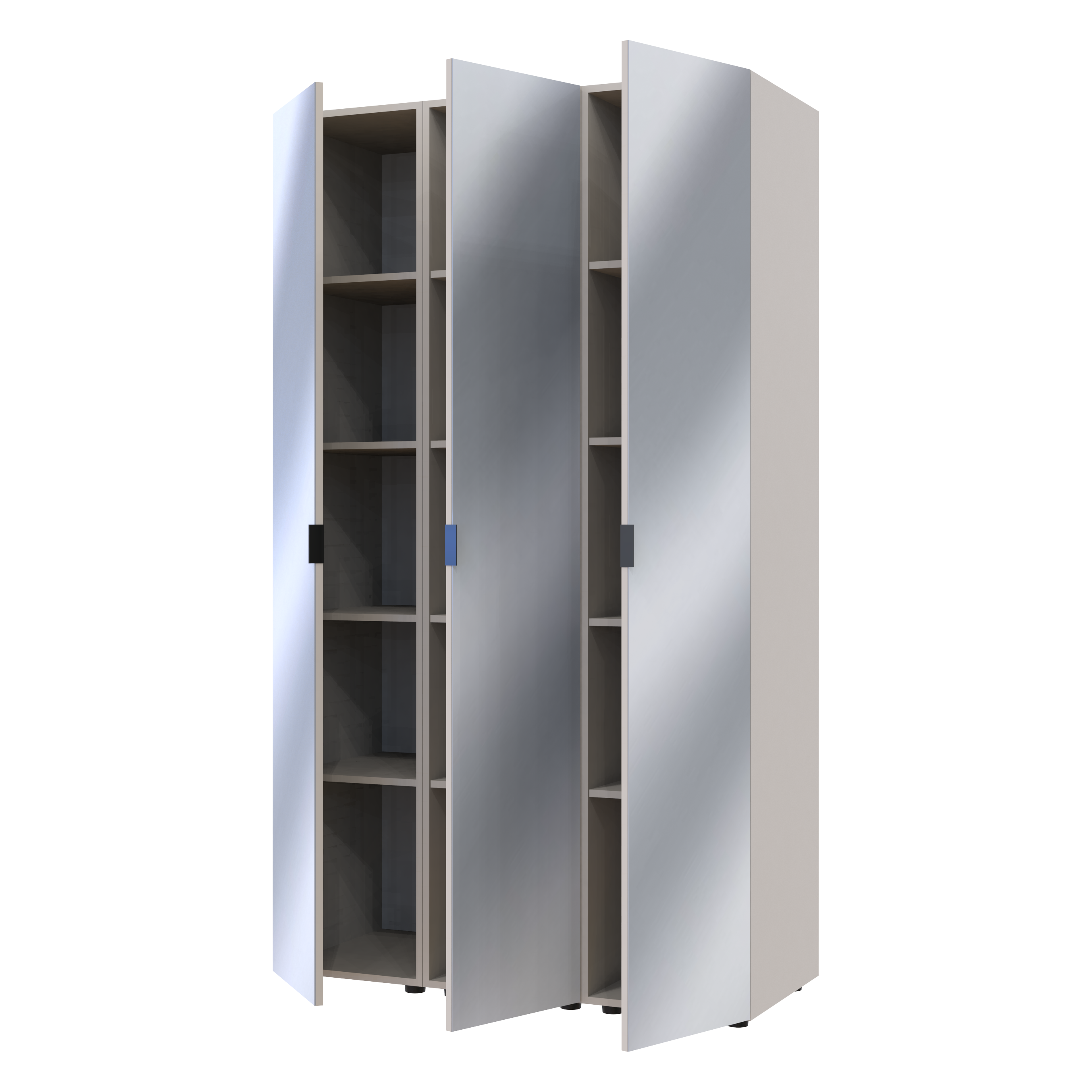 Шафа-пенал для одягу Doros Гелар-3 117х49,5х203,4 см 3 Дзеркала/Кашемір (DRS-011262) - фото 1 Шафа-пенал для одягу Doros Гелар-3 117х49,5х203,4 см 3 Дзеркала/Кашемір (DRS-011262) - фото 1