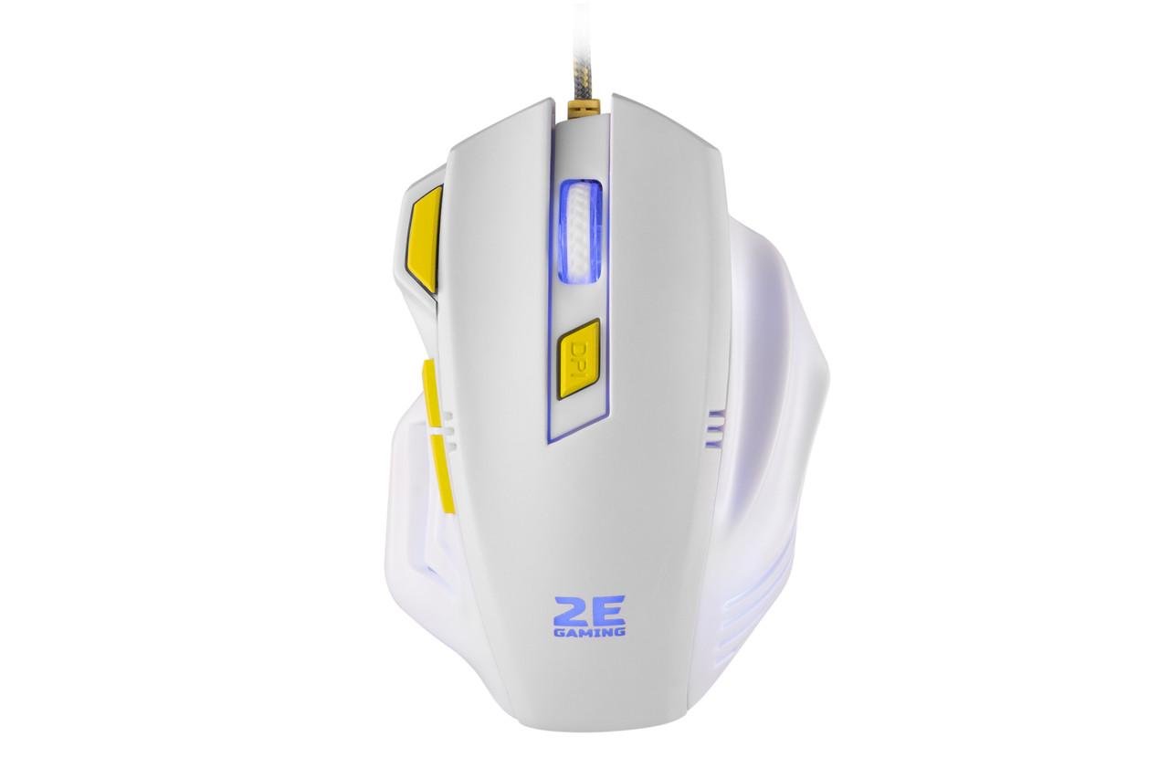 Мишка провідна ігрова 2E GAMING MG280 LED USB 1200-3200 DPI з підсвіткою Білий (2E-MG280UWT)