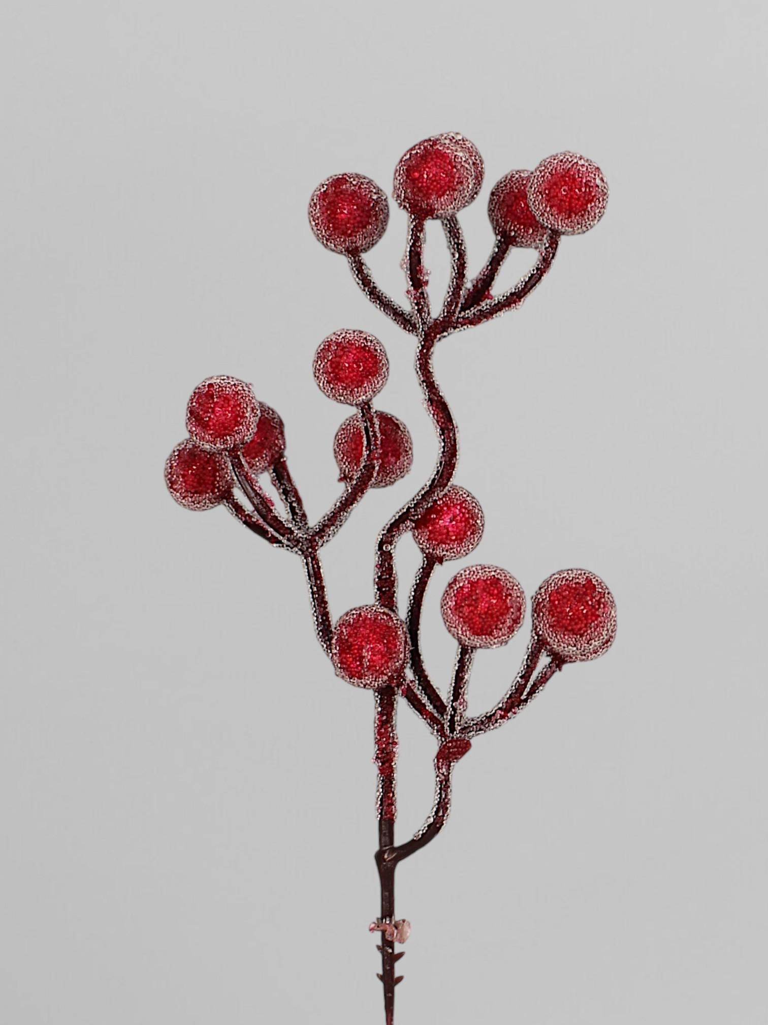 Ветвь рябины во льду 20 см Красный (Р03129)