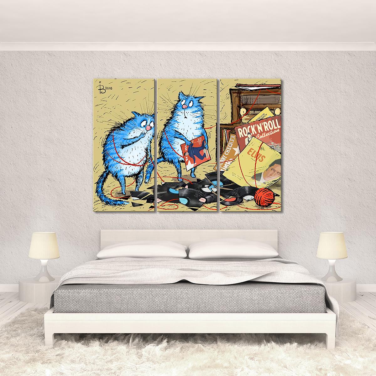 Модульная картина Навредили 3 модуля 70x105 см