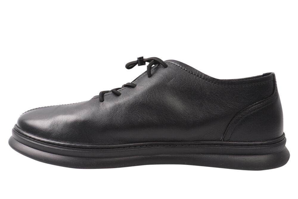 Кеди чоловічі Rondo зі шкіри на низькому ходу на шнурівці р. 42 Чорний (30-21DTC) - фото 2