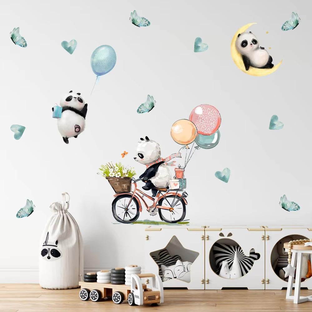 Наклейки вінілові Милі панди декоративні в дитячу кімнату 30х90 см Наклейки вінілові Милі панди декоративні в дитячу кімнату 30х90 см