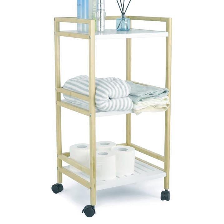 Этажерка для ванной из дерева на колесиках Нордес Бланже/Зефир (АБТ-00480120) Этажерка для ванной из дерева на колесиках Нордес Бланже/Зефир (АБТ-00480120)