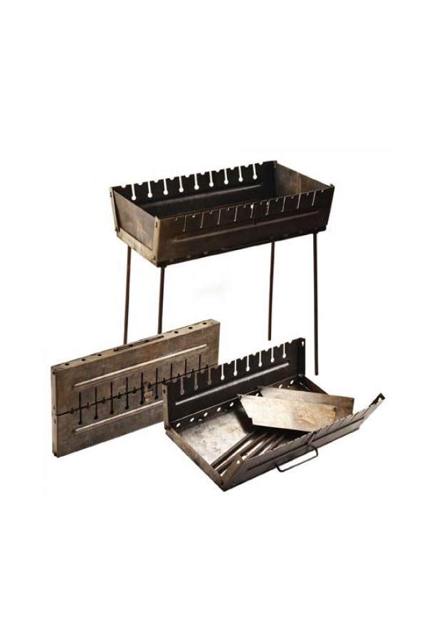 Мангал-чемодан УК-М12 на 12 шампуров 67х27х5 см ножки 65 см - фото 2