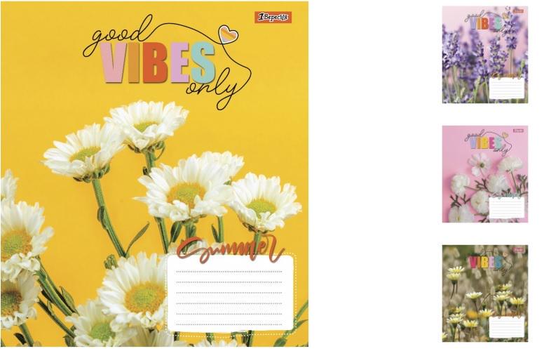 Зошити учнівські у лінійку 1 вересня Vibes 18 арк. 25 шт. в уп. (MTT-148301)