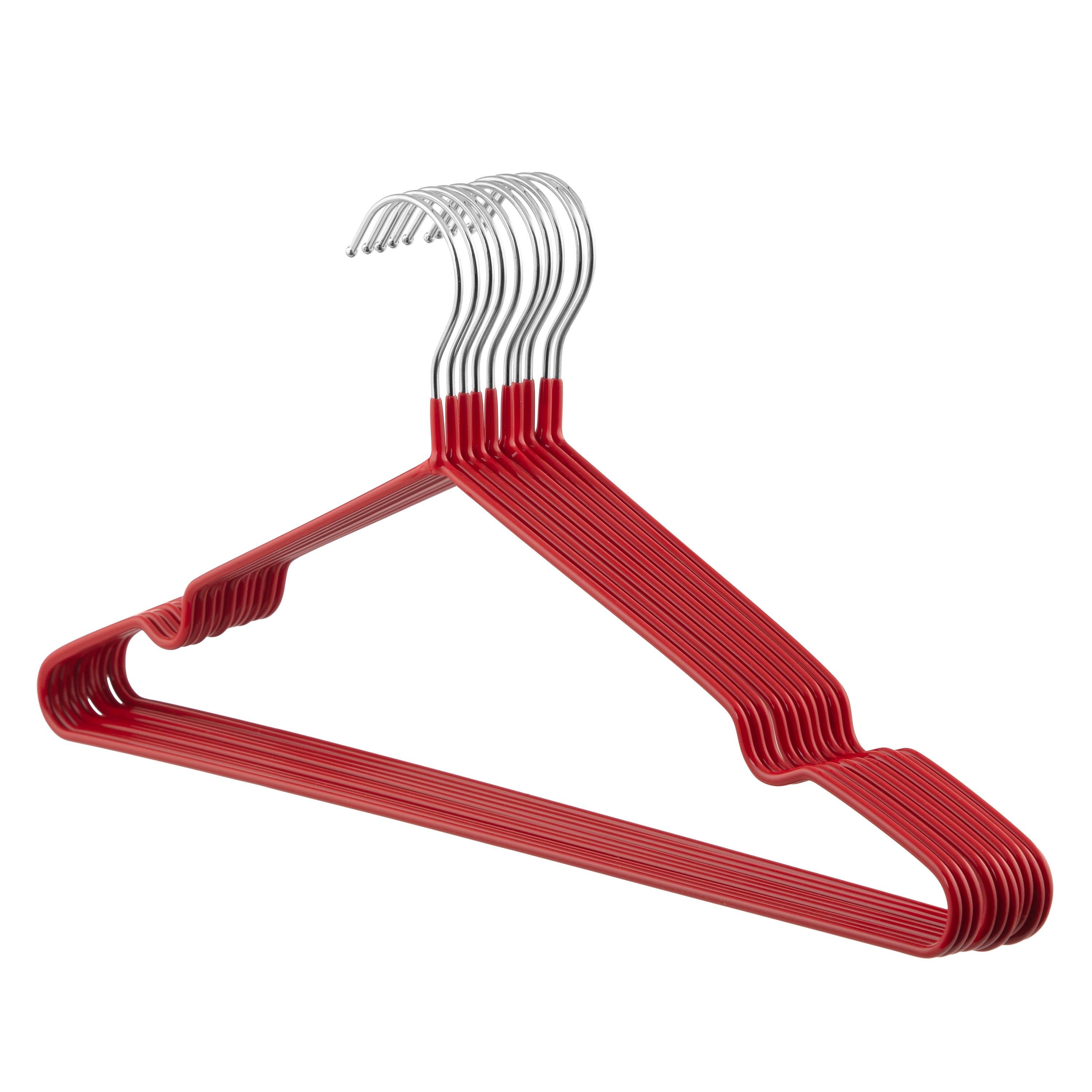 Набір вішалок Ardesto ARHC2810R металеві з ПВХ покриттям 40,5 см 10 шт. Червоний