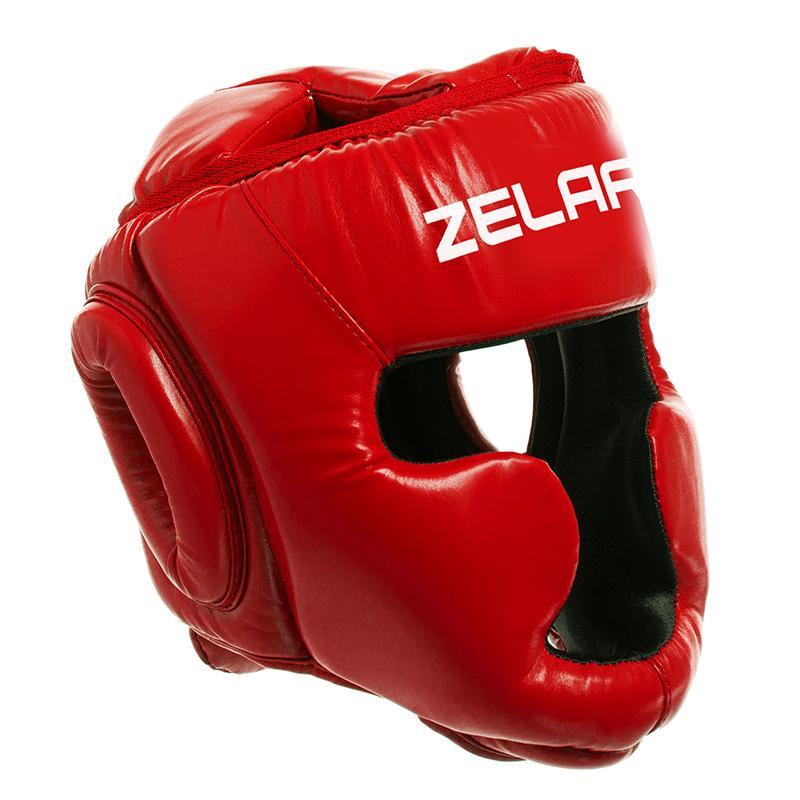 Шлем боксерский Zelart BO-6001 с полной защитой L Красный (37429462)