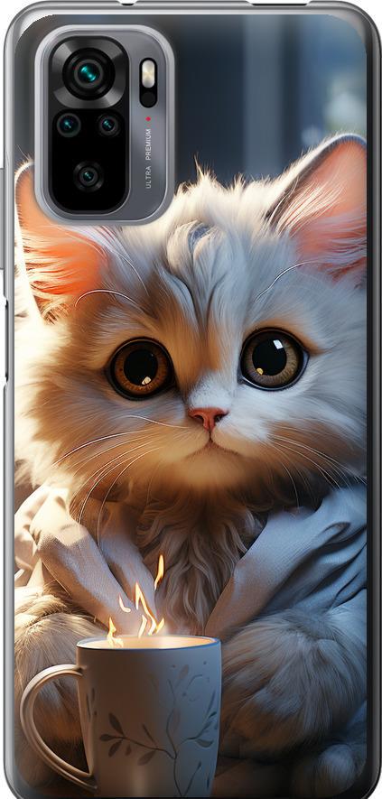 Чехол на Xiaomi Redmi Note 10 White cat (5646u-2277-42517)