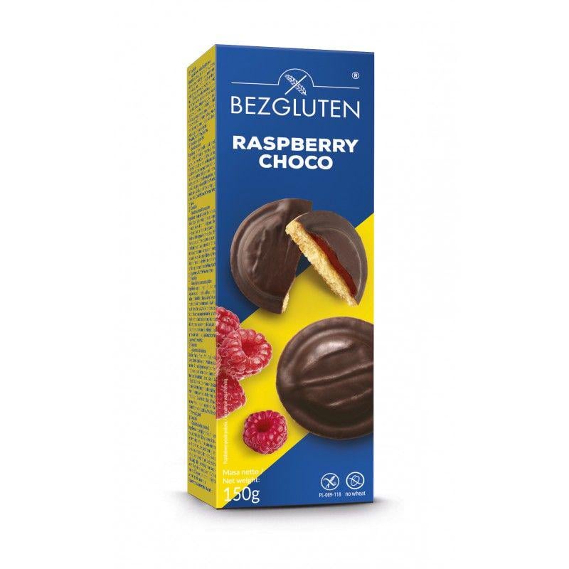 Печенье без глютена Bezgluten с малиновым желе в шоколаде 150 г
