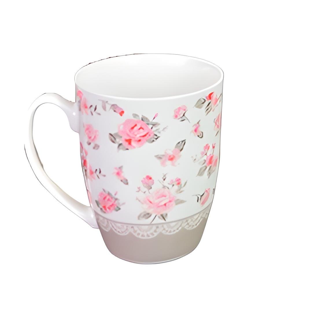 Чашка Stenson Цветы STU16125-4 360 мл (562298)