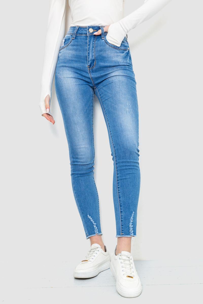 Джинсы женские с потертостями Ager 214R1531 р. 28 Синий (65f2d47da4b9607aef04f337)