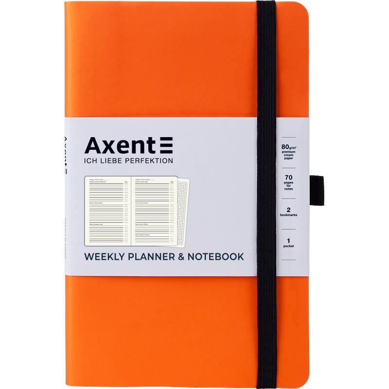 Щотижневик Axent Partner Soft А5 125х195 мм 96 аркушів Помаранчевий (8601-21-12-A)