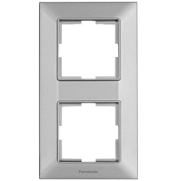 Рамка Panasonic Arkedia Slim 2-ая вертикальная Серебристый (20188-е)
