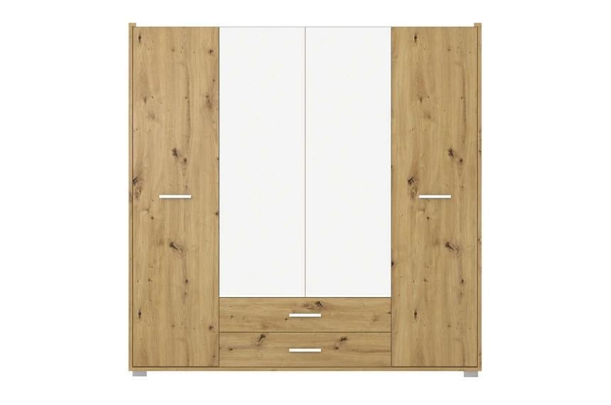 Шкаф с зеркалом Гербор Рутения SZF4D2S Дуб артизан/Нимфея альба (GRB-1446)