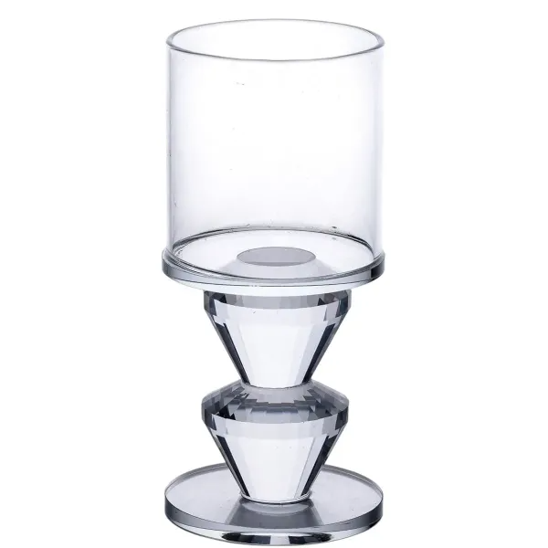 Свічник декоративний Flora скляний 13,3 см Прозорий - фото 1 Свічник декоративний Flora скляний 13,3 см Прозорий - фото 1