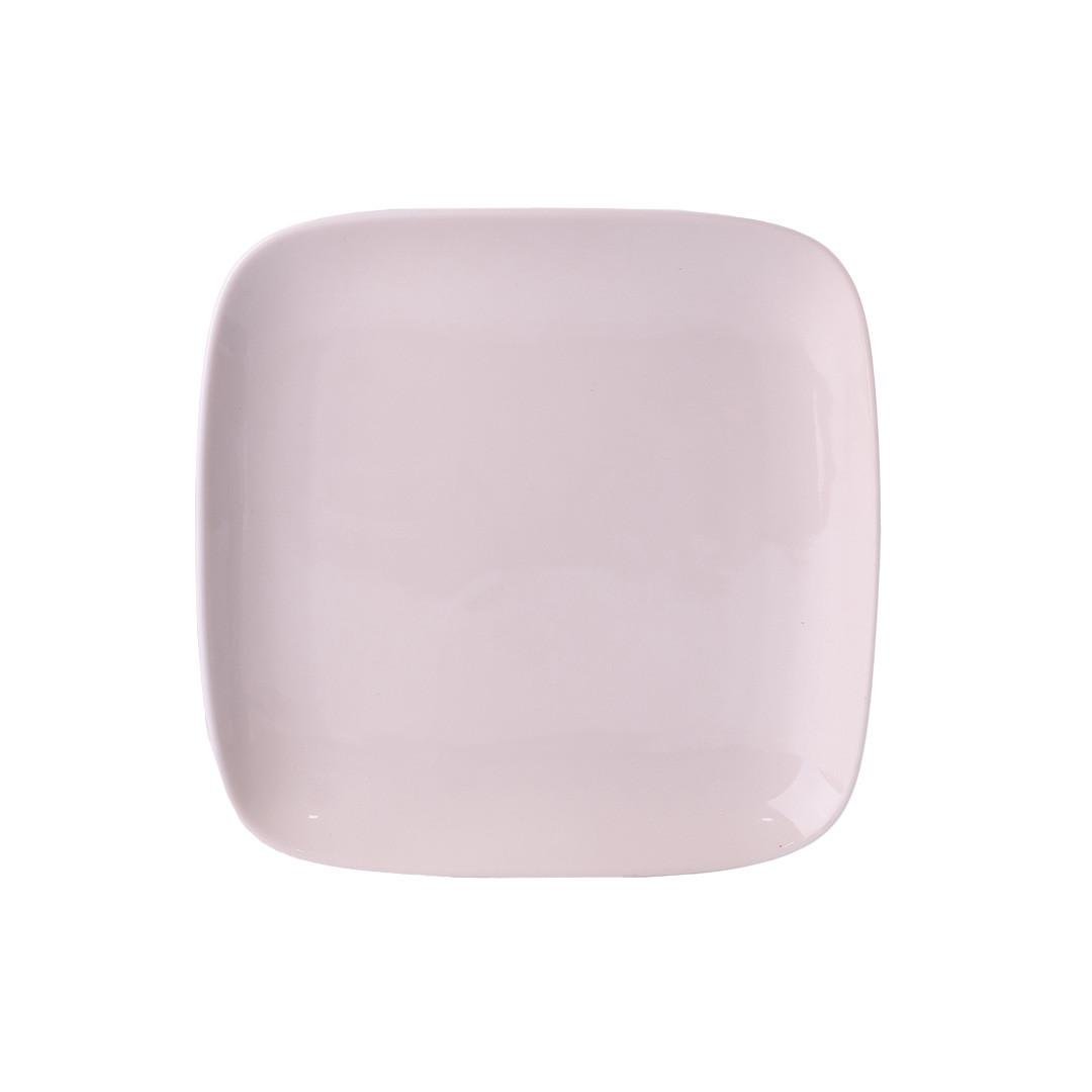 Тарелка обеденная квадратная из фарфора 20х20 см Белый (HP602)