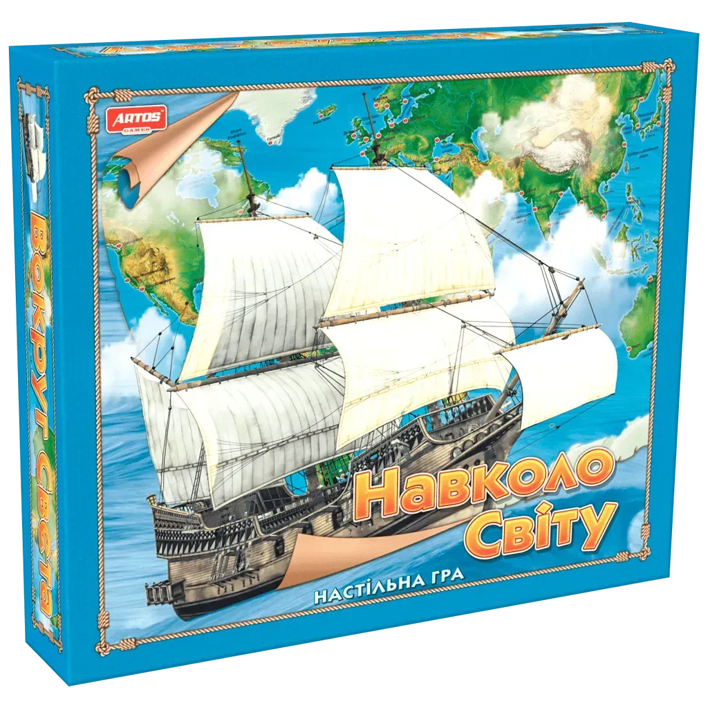 Настільна гра Artos Games Навколо світу з картону та пластику Блакитний (150-98-GAG10031) Настільна гра Artos Games Навколо світу з картону та пластику Блакитний (150-98-GAG10031)