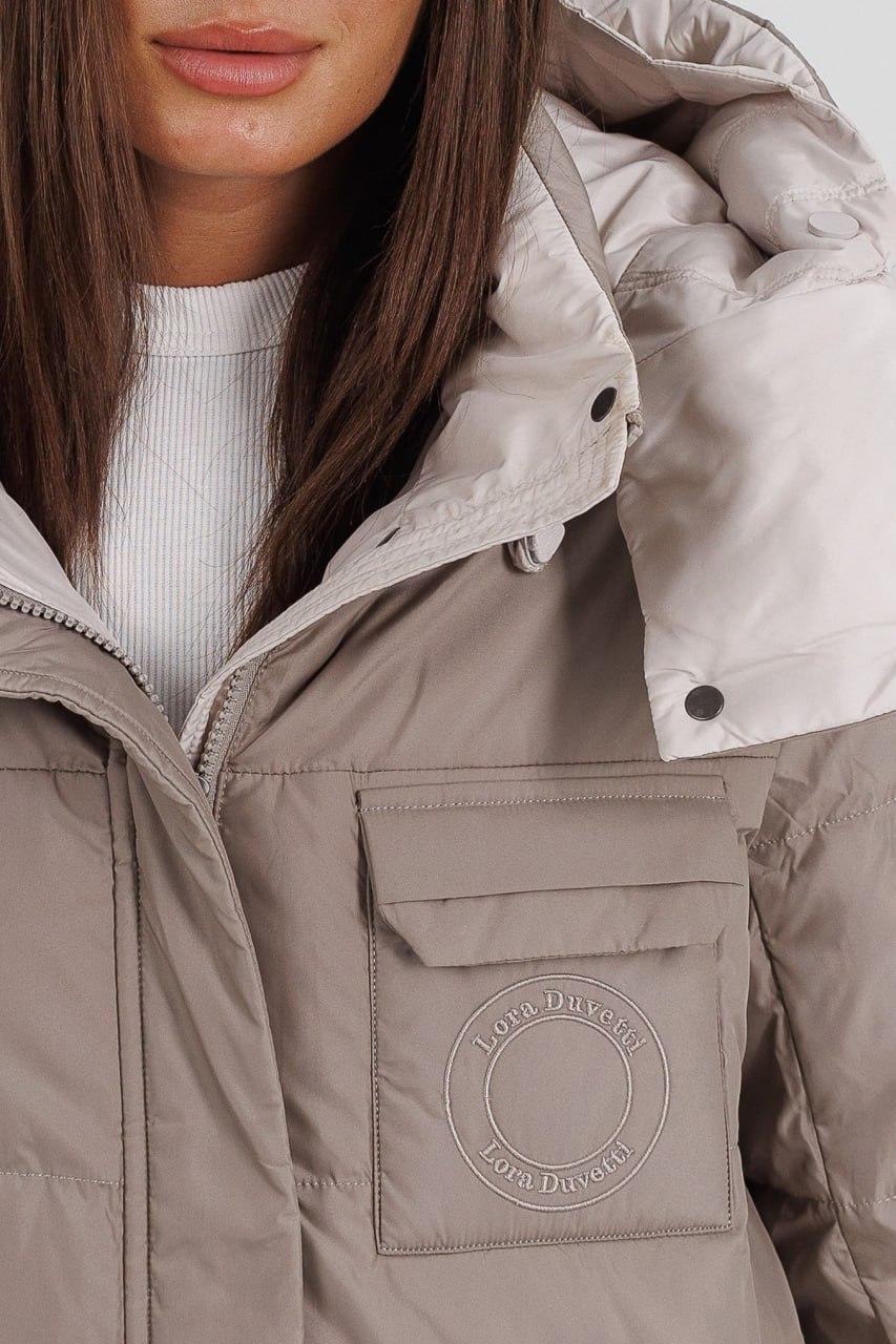 Куртка-пуховик жіноча з ведмедиком р. 52 Бежевий (LD-716d/52) - фото 5 Куртка-пуховик жіноча з ведмедиком р. 52 Бежевий (LD-716d/52) - фото 5