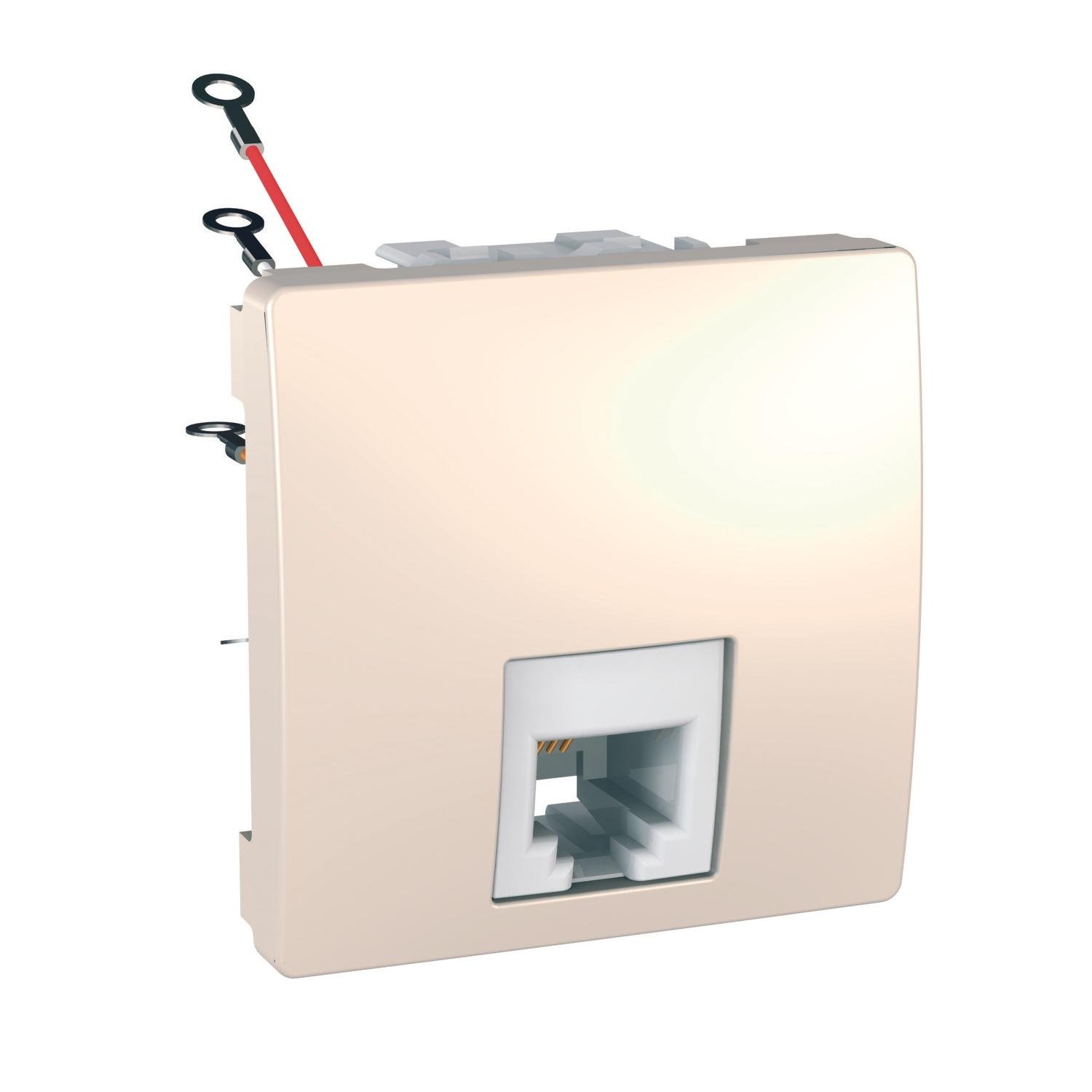 Розетка телефонна Schneider Electric Unica RJ11 2 модулі Слонова кістка (MGU3.492.25)