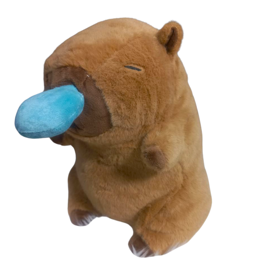 Мягкая игрушка Капибара с соплей на механизме 30 см Коричневый (9065/30)