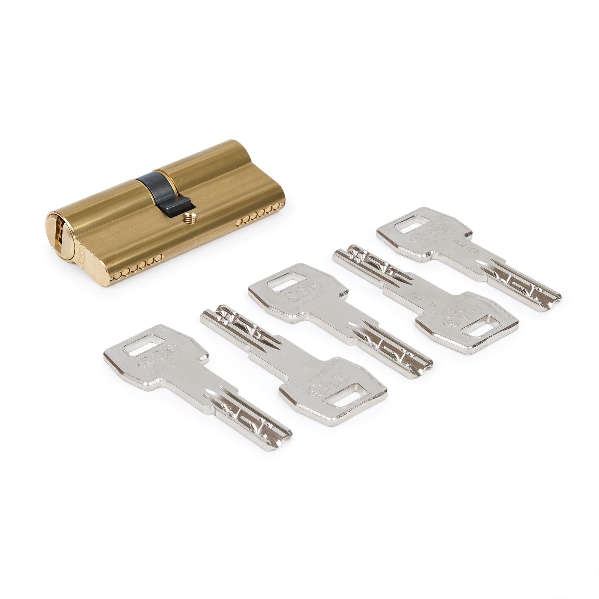 Цилиндр AGB SCUDO 5000 PS 80 мм 40/40 ключ/ключ Латунь (СА0001.35.35) - фото 1