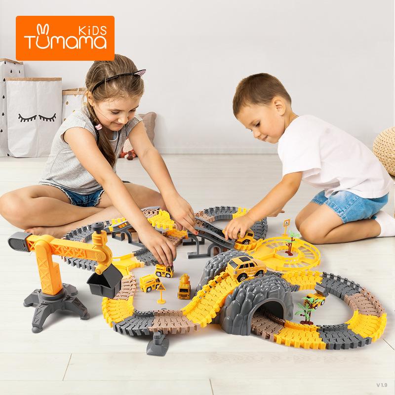 Ігровий набір автотреків Tumama Світна дорога-конструктор з машинкою Жовтий (30487937) - фото 3 Ігровий набір автотреків Tumama Світна дорога-конструктор з машинкою Жовтий (30487937) - фото 3