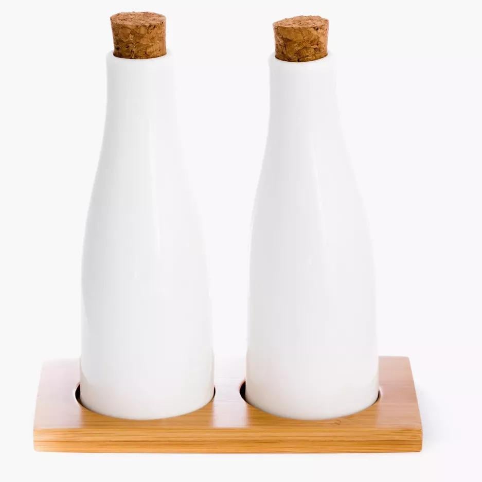Набір пляшок для олії та оцту на підставці DUKA WAREWOOD 2 шт. Білий (1213974) - фото 2 Набір пляшок для олії та оцту на підставці DUKA WAREWOOD 2 шт. Білий (1213974) - фото 2