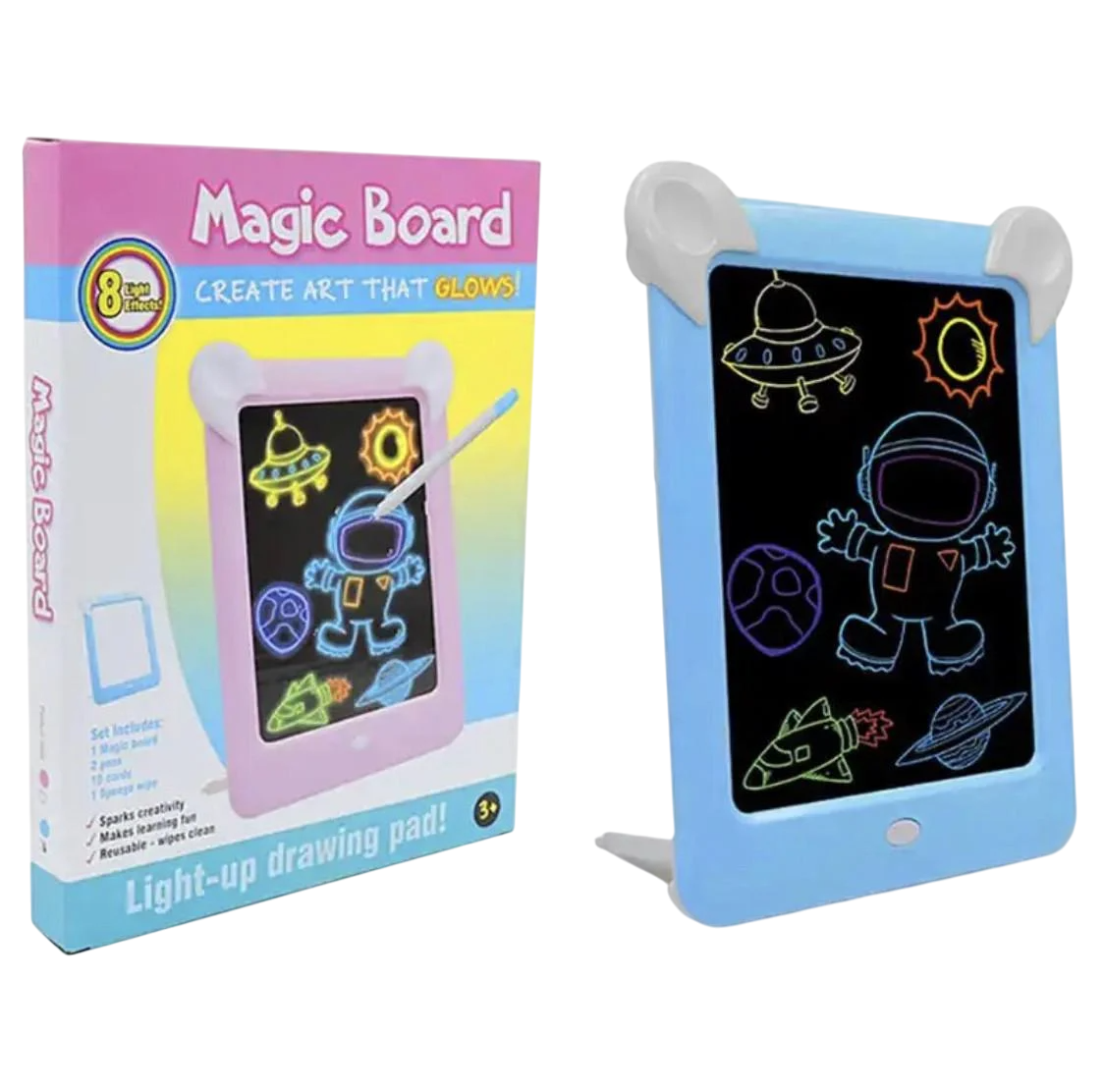 Дошка світлова для малювання 3D Magic Pad дитяча іграшка з маркерами та шаблонами (2677473333)