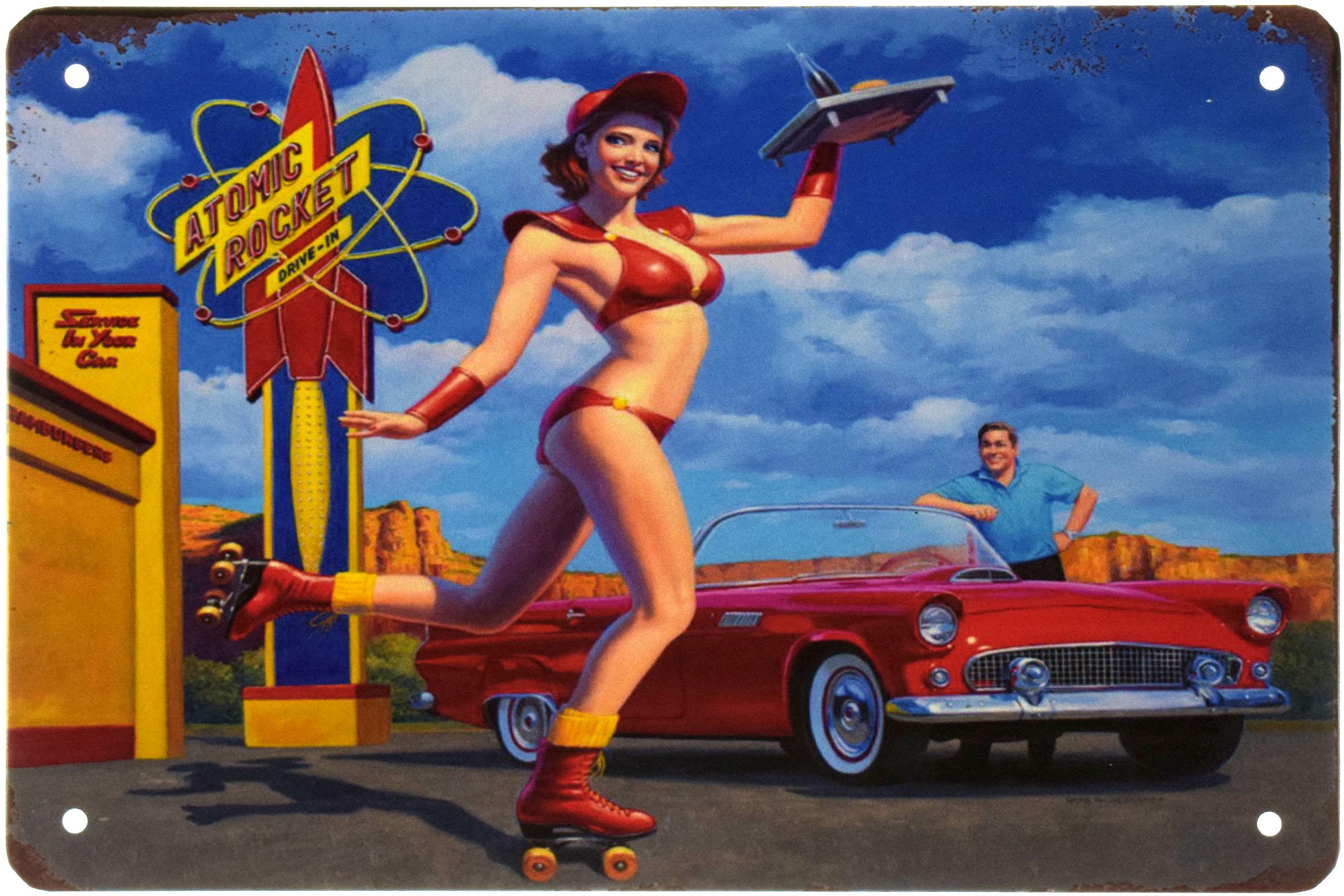 Табличка металева Car Hop Pin Up 20x30 см