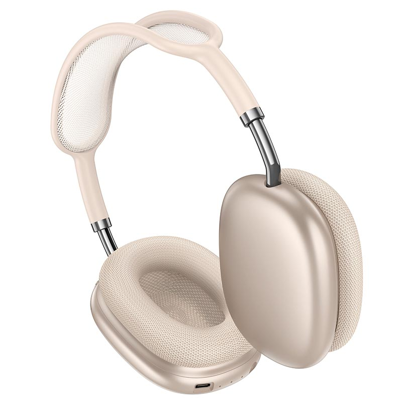 Навушники Hoco W65 Bluetooth з шумозаглушенням і мікрофоном Бежевий