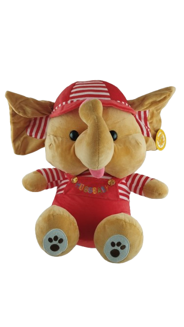 М'яка іграшка плюшева Слонік в червоному костюмі 35 см (000015)