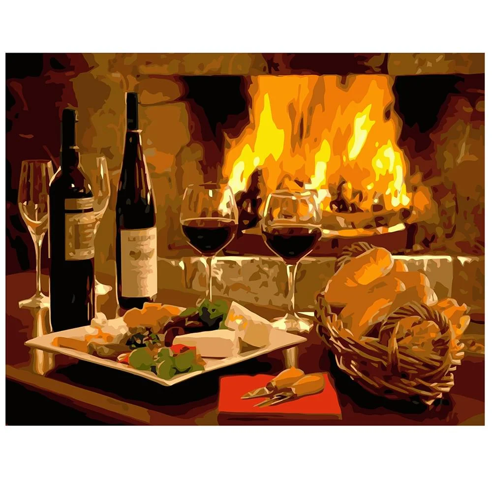 Картина по номерам Strateg Натюрморты Винный натюрморт 2 40х50 см в коробке (VA-1809КЗ-mt)