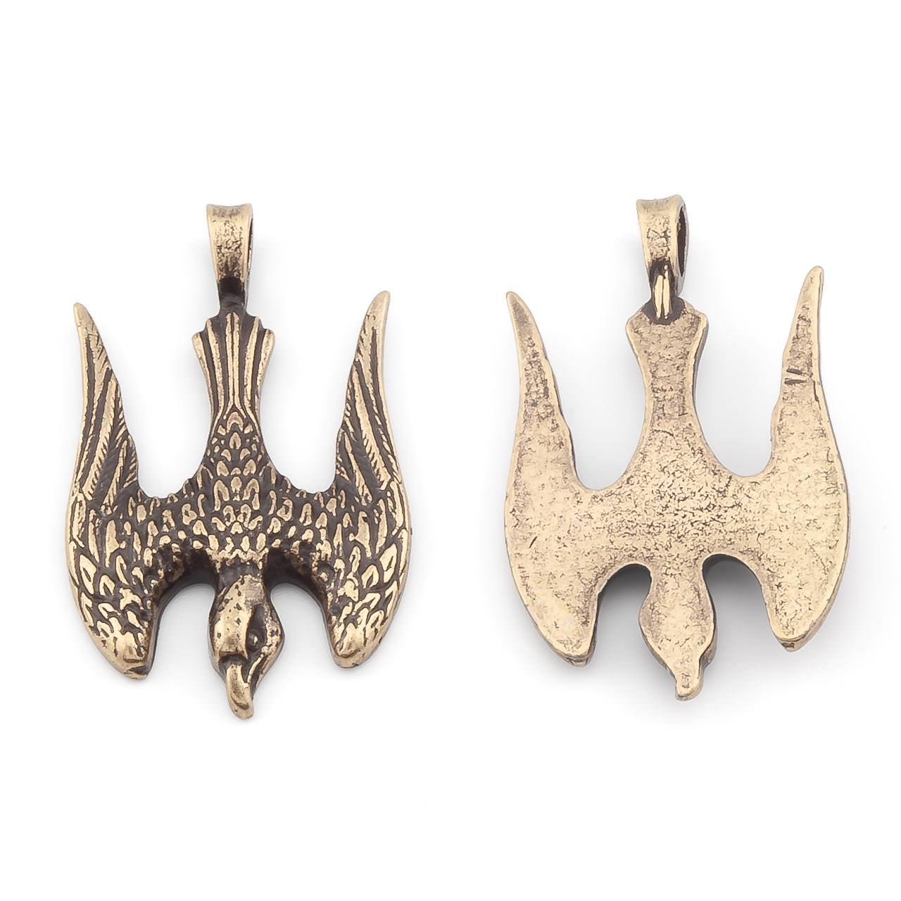 Подвеска Тризуб Сокол 37х23 мм 1 шт. Бронзовый (УС3723п89)