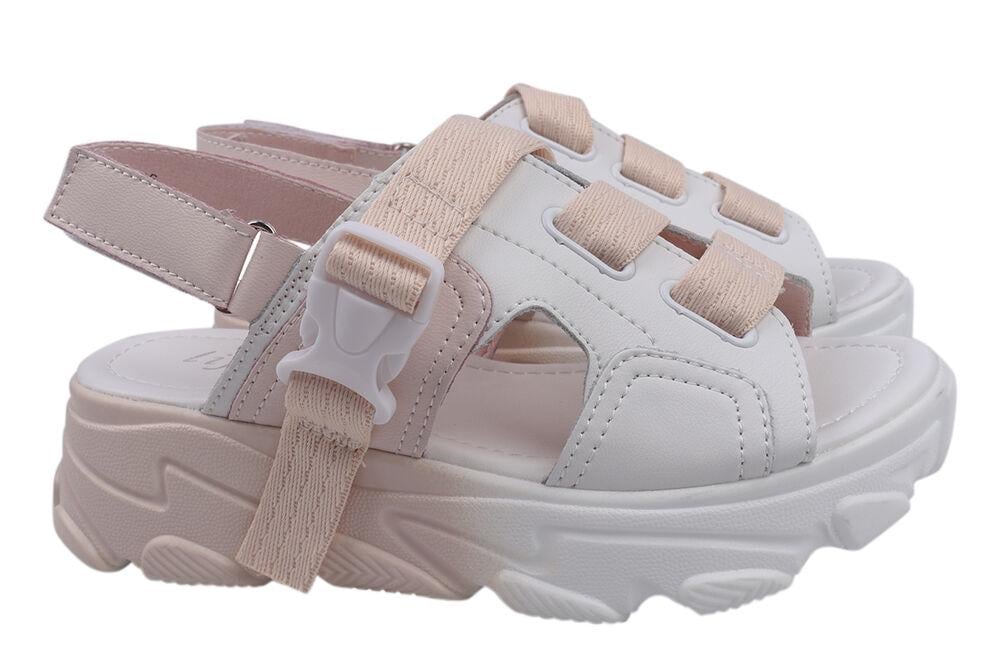 Босоножки женские Li Fexpert из кожи на платформе р. 38 Белый (663-21LBC)