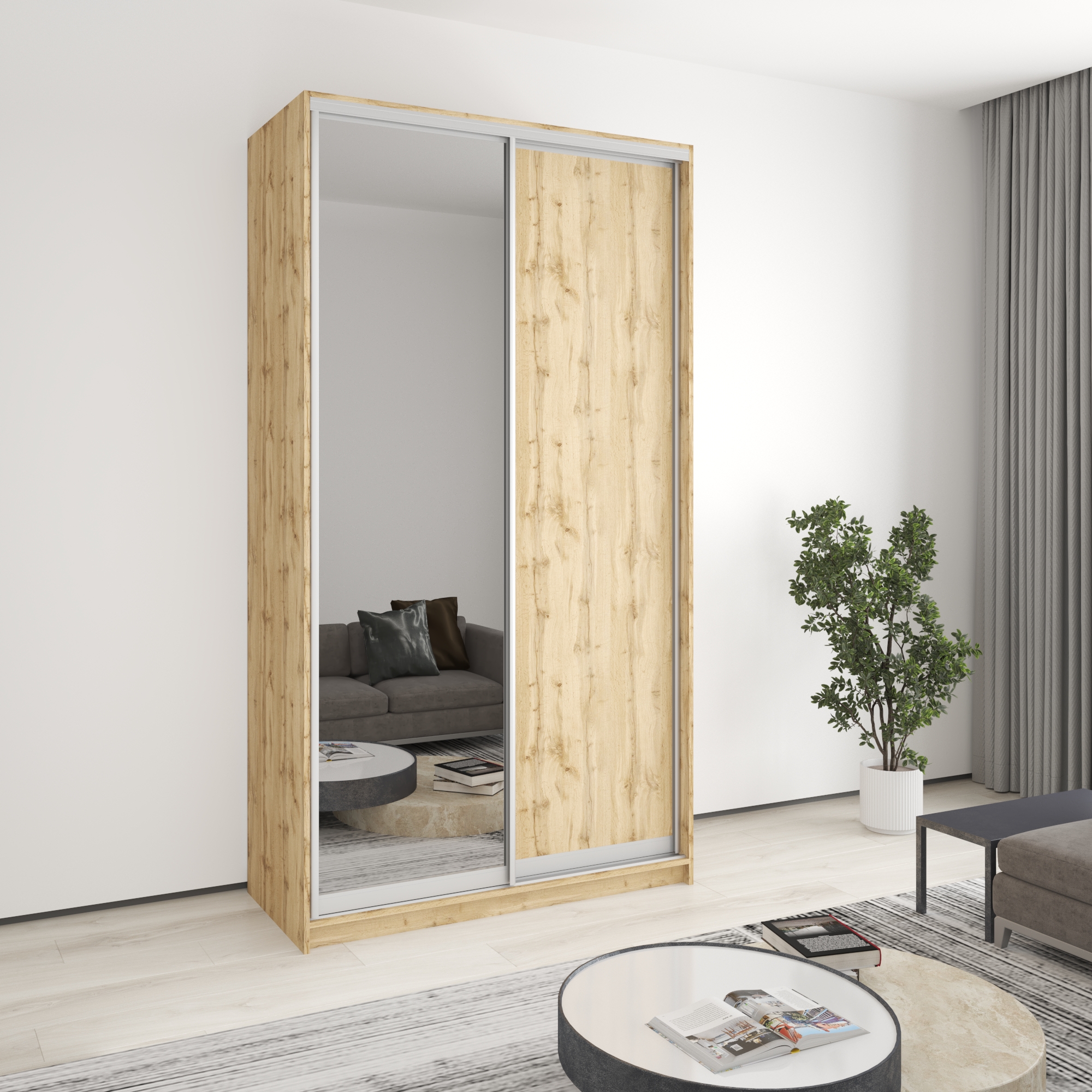 Шафа-купе дводверна Mebel Star Стандарт AL MBS-3783 130х60х240 см Дуб тахо (1004967) Шафа-купе дводверна Mebel Star Стандарт AL MBS-3783 130х60х240 см Дуб тахо (1004967)