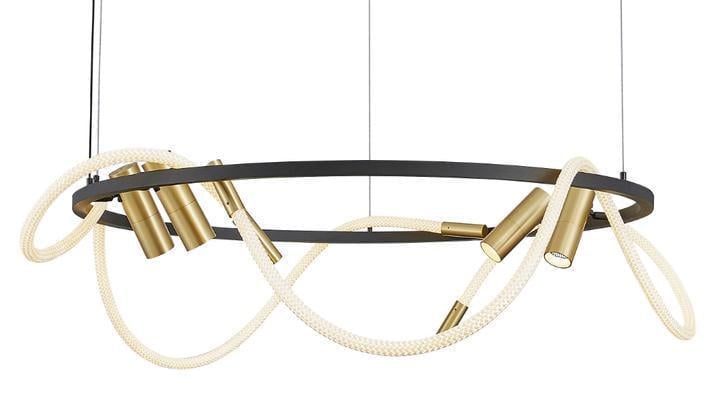 LED-люстра подвесная Valeso с круглым основанием 4000К IP20 THD63815-5 36W Черный/Золотой (28685804)