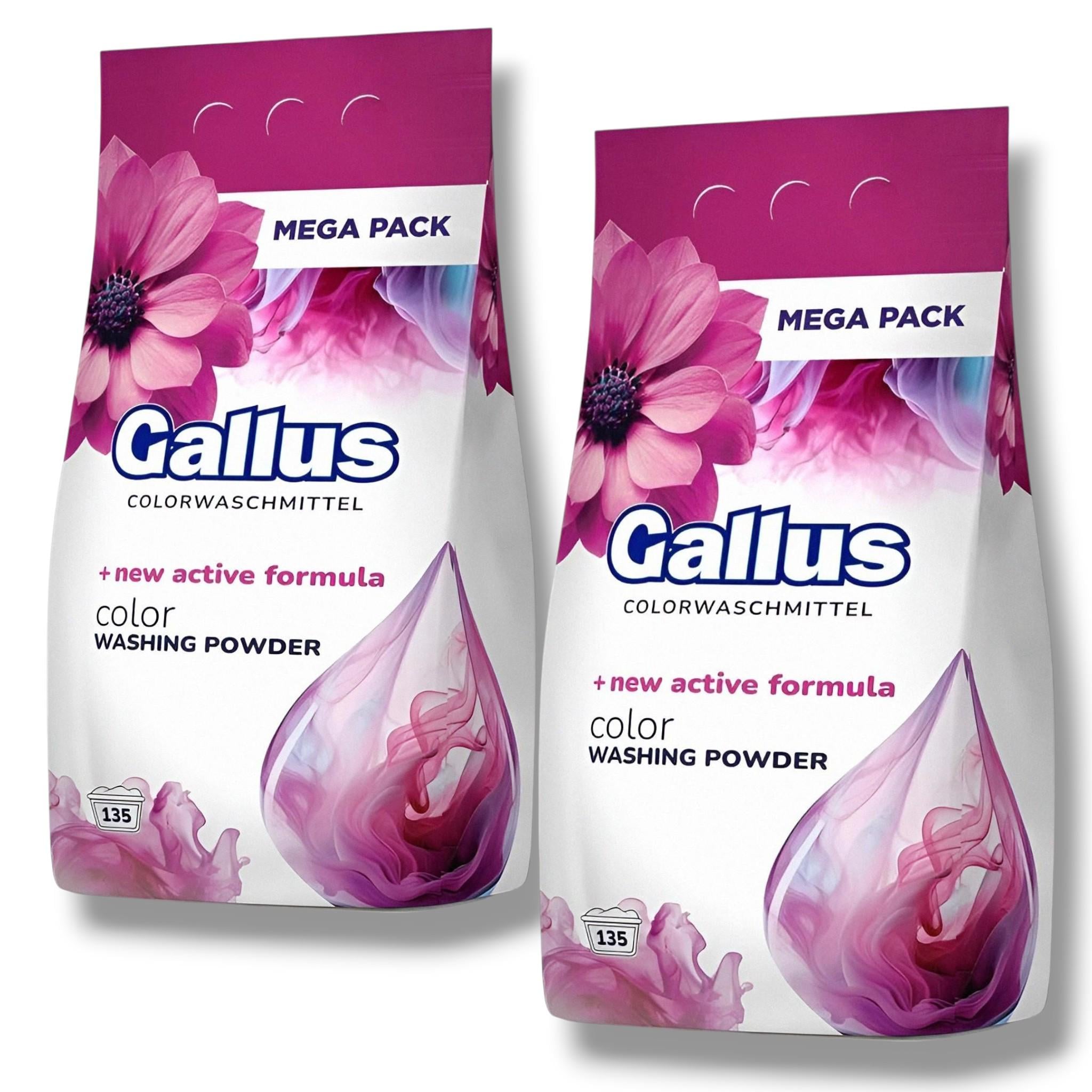 Набір порошок концентрат для прання Gallus Color MEGA PACK 8,1 кг 135 прань 2 пак. (304009-2)