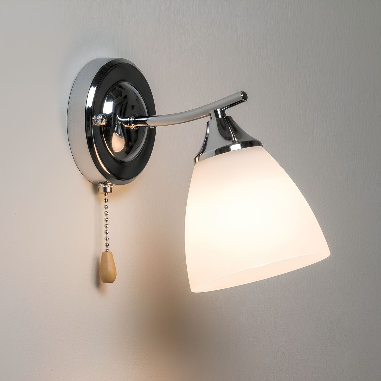 Бра Valeso с веревочным выключателем на корпусе под лампу Е27 Хром (K2313/1W)