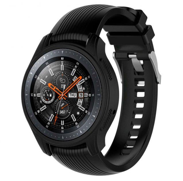 Силиконовый чехол Watchbands для Samsung Gear S3 Черный