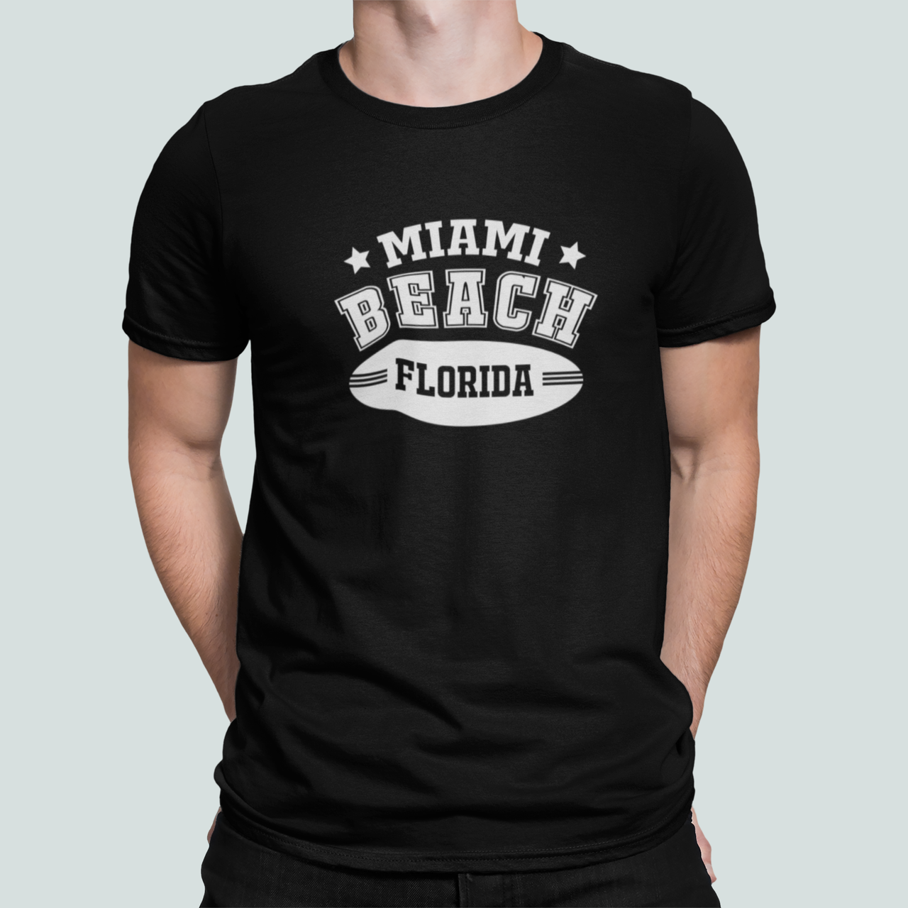 Футболка мужская Stedman с надписью "Miami beach Florida" М Черный (ПН461-2)