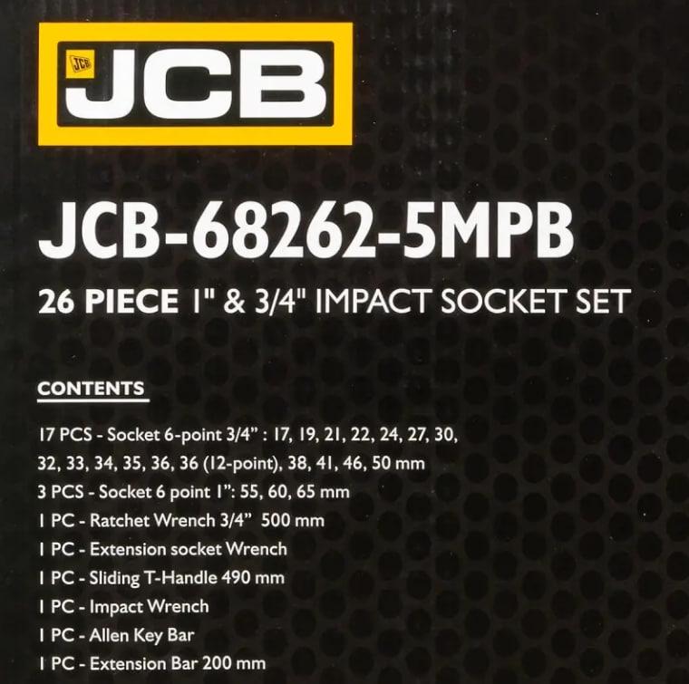 Набір інструментів ударних JCB Tools 68262-5MPB 26 од. 3/4" 1" - фото 5