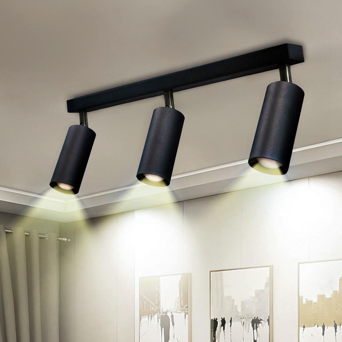 Світильник стельовий MSK Electric Tube під лампи Е27 з поворотним механізмом Чорний (NL 1105-3) - фото 2