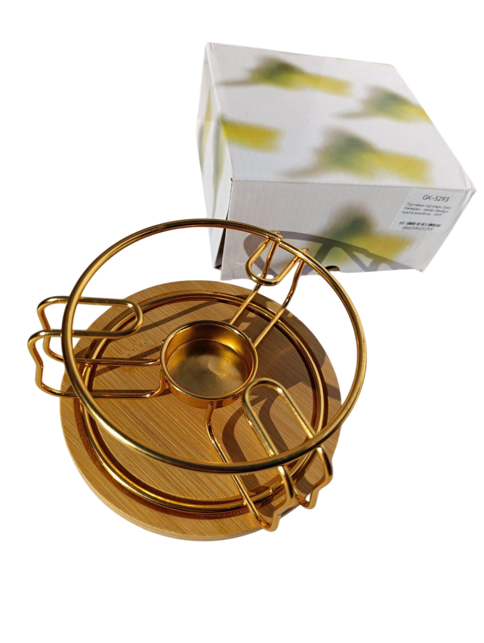 Підставка-свічник для підігріву чайника GK-8293 нержавіюча сталь Золотистий (GK-8293)