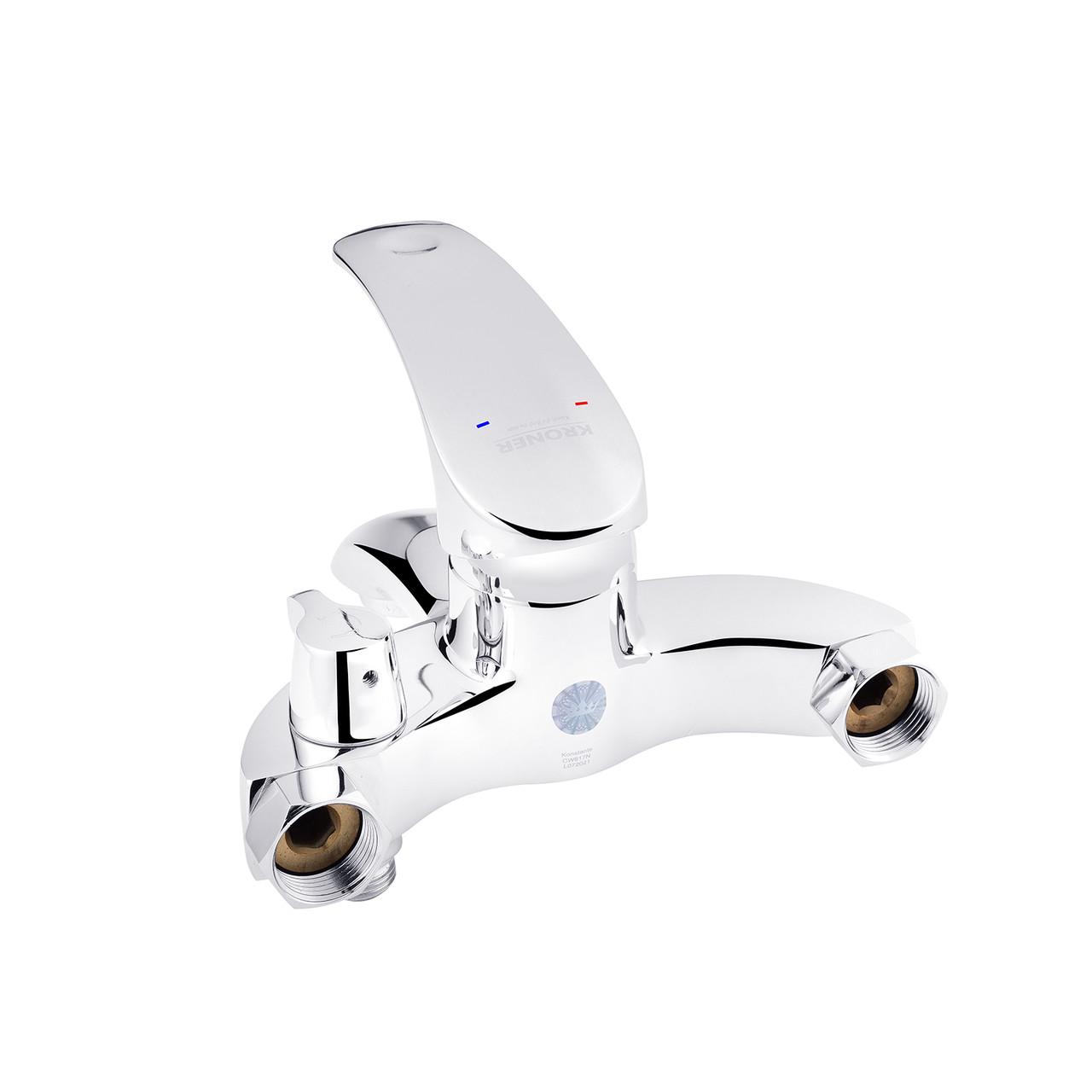 Змішувач для ванни Kroner KRP Konstante C060 з душовим гарнітуром Хром (CV023589) - фото 3 Змішувач для ванни Kroner KRP Konstante C060 з душовим гарнітуром Хром (CV023589) - фото 3