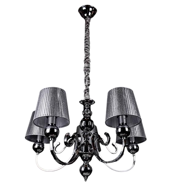 Люстра классическая Прометей с абажурами P13-6125/5/CH серебристая