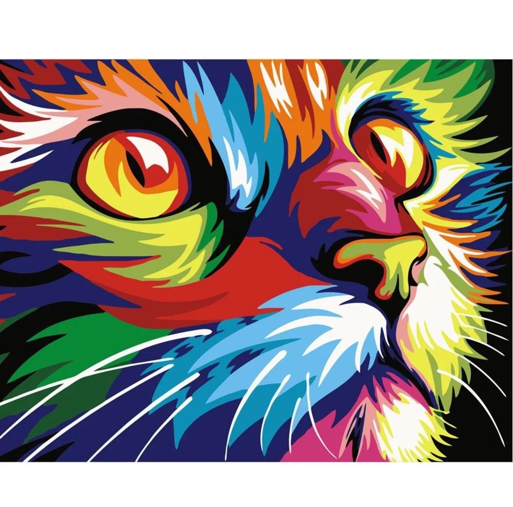 Картина за номерами Strateg Поп-ар кольоровий кіт 40x50 см (VA-0126) Картина за номерами Strateg Поп-ар кольоровий кіт 40x50 см (VA-0126)