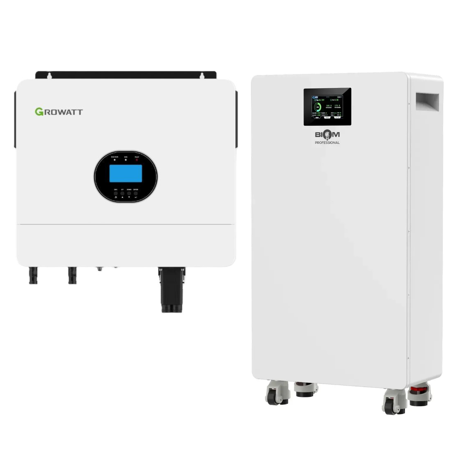 Комплект автономного энергоснабжения Growatt SPF 6000 ES Plus 6 кВт и Biom Professional BALFP-512314-V2 16 кВт·ч White