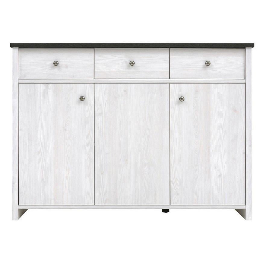 Комод трехдверный Gerbor Порто KOM3D3S в гостиную из ДСП Белый